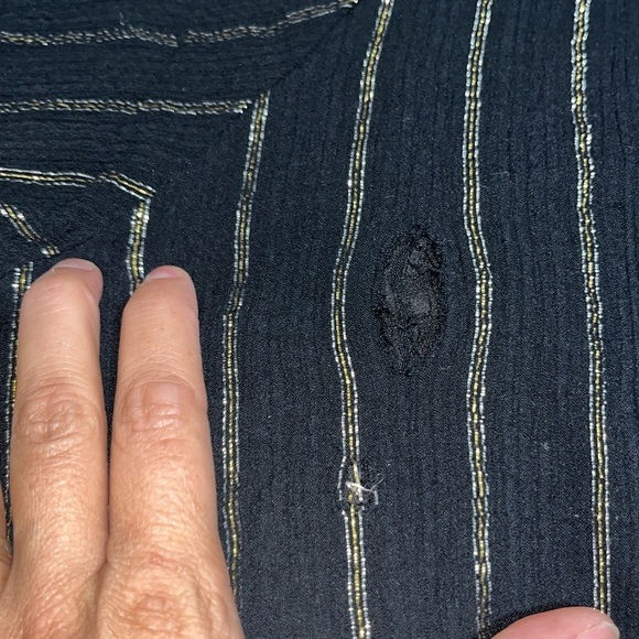 ModCloth Flutter-ly Perfect Gauze Wrap Maxi Dress Black Lurex Metallic 1X‎ - Picture 8 of 10